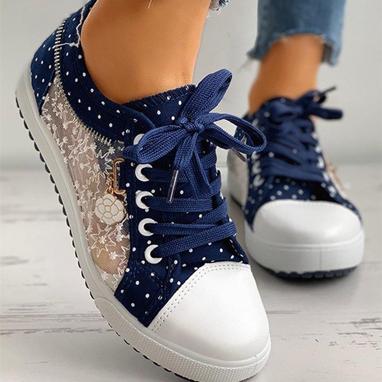 Dame nan lækre sneakers med plateau-sål og sidelukning med lynlås Skovae