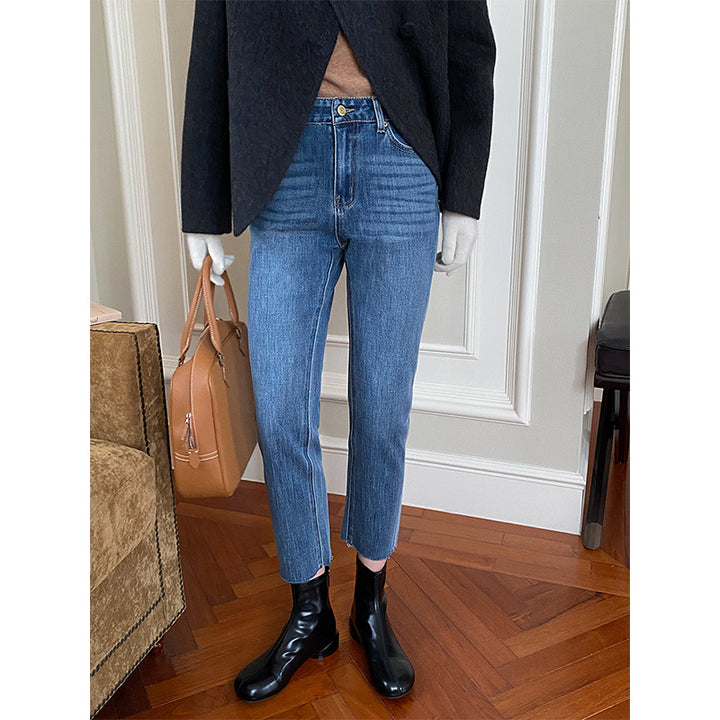 Kvinder tidløse højtaljede denim bukser med slim fit Stilla