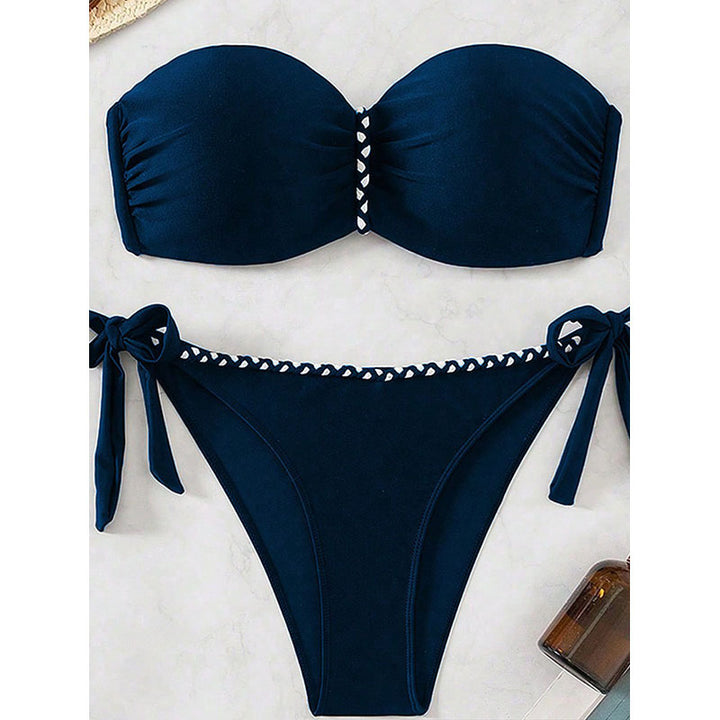 Dame Bandeau-bikini med elegant vikledetalje Skovae