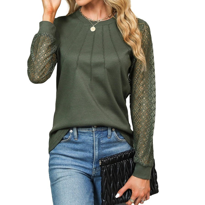 Dame moderigtig sweatshirt med laceindsatser Stilla