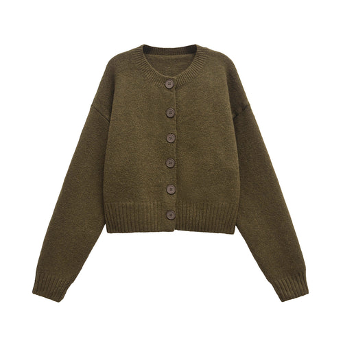 Femme Cozy Cropped Cardigan med knaplukning Stilla