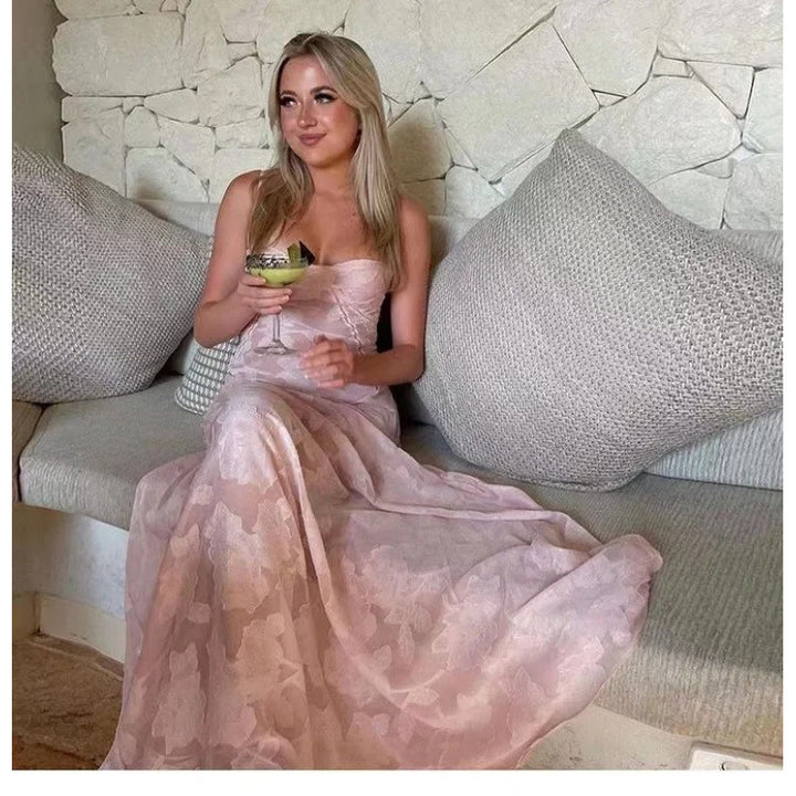 Dame Floral Blonde Maxi Kjole Stilla