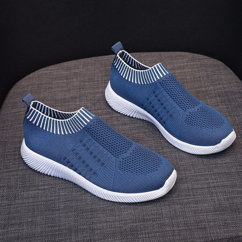 Dame åndbare Slip-On sneakers med elastisk strik-overdel Stilla
