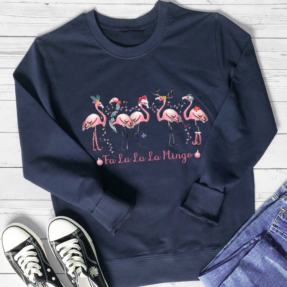 Dame sweatshirt med original flamingo motiv og afslappet snit Stilla