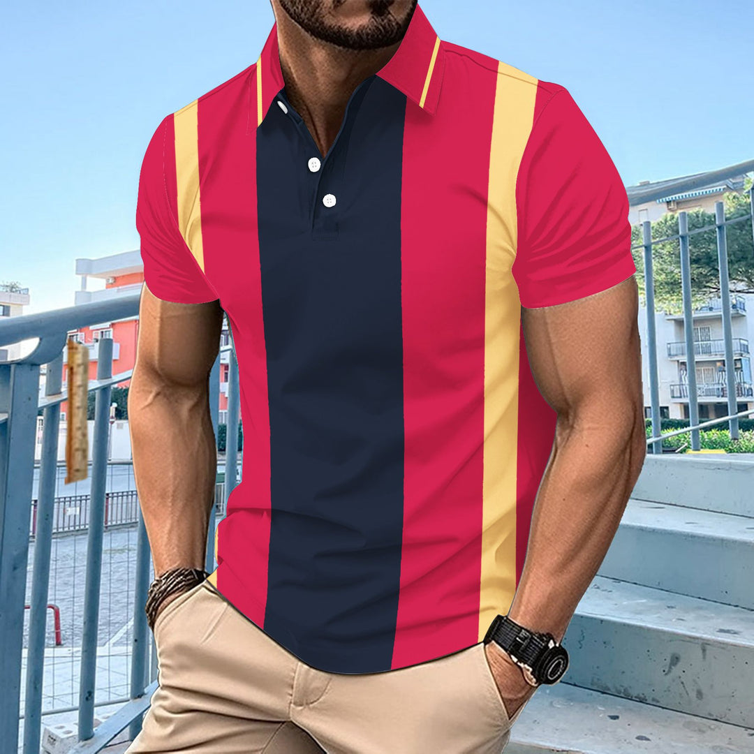 Herre poloshirt med moderne farveblok-design Stilla