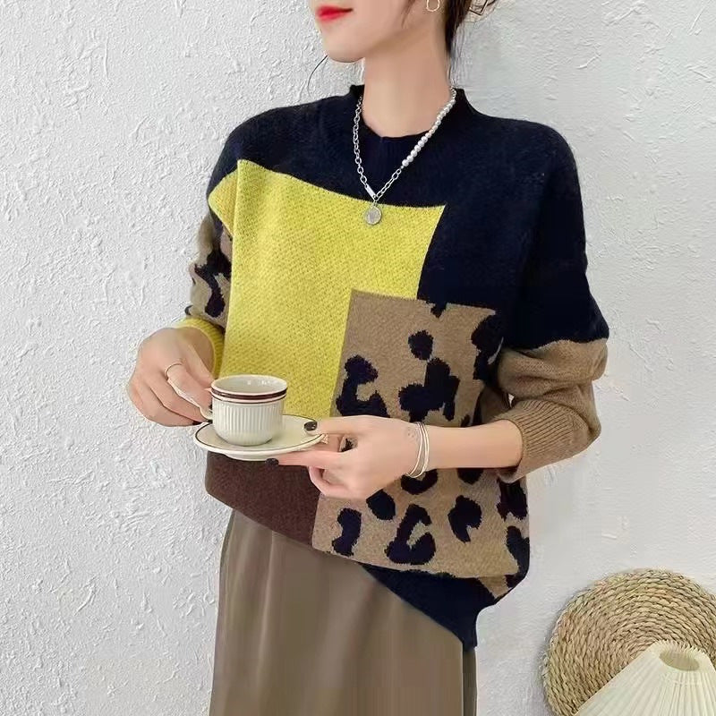 Kvinders sweater med kreativ mønsterblanding og komfortabel pasform Stilla