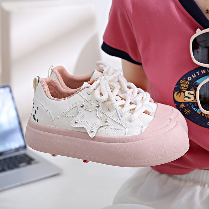 Dame Chunky Sneakers med unik stjerne-applikation og behagelig dæmpningsteknologi Stilla