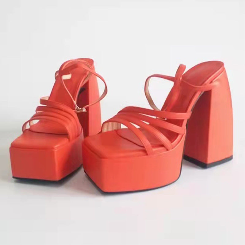 Femme Høj-Plateau Rem-Plateau Sandaler Stilla