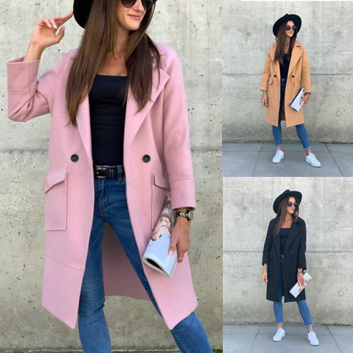 Dame Oversized trenchcoat med dybe lommer og afslappet snit Stilla
