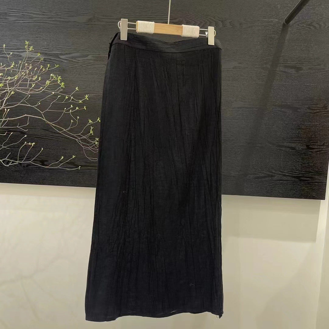 Femme Letvægts Crinkle Maxi-Nederdel Stilla