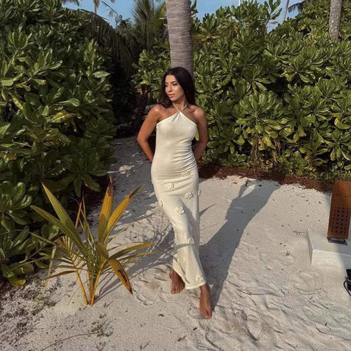 Dame Elegant Sommer maxikjole med floral detalje Stilla