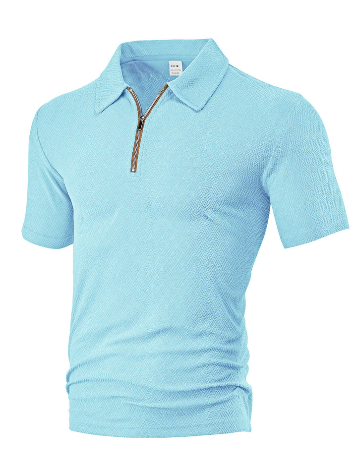 Herrer sporty kortærmet polo med lynlås og struktureret design Stilla