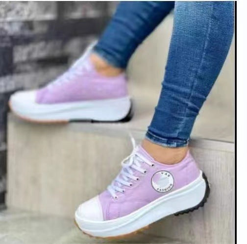 Dame Sporty Canvas Sneakers i urbant design med gummisål Stilla