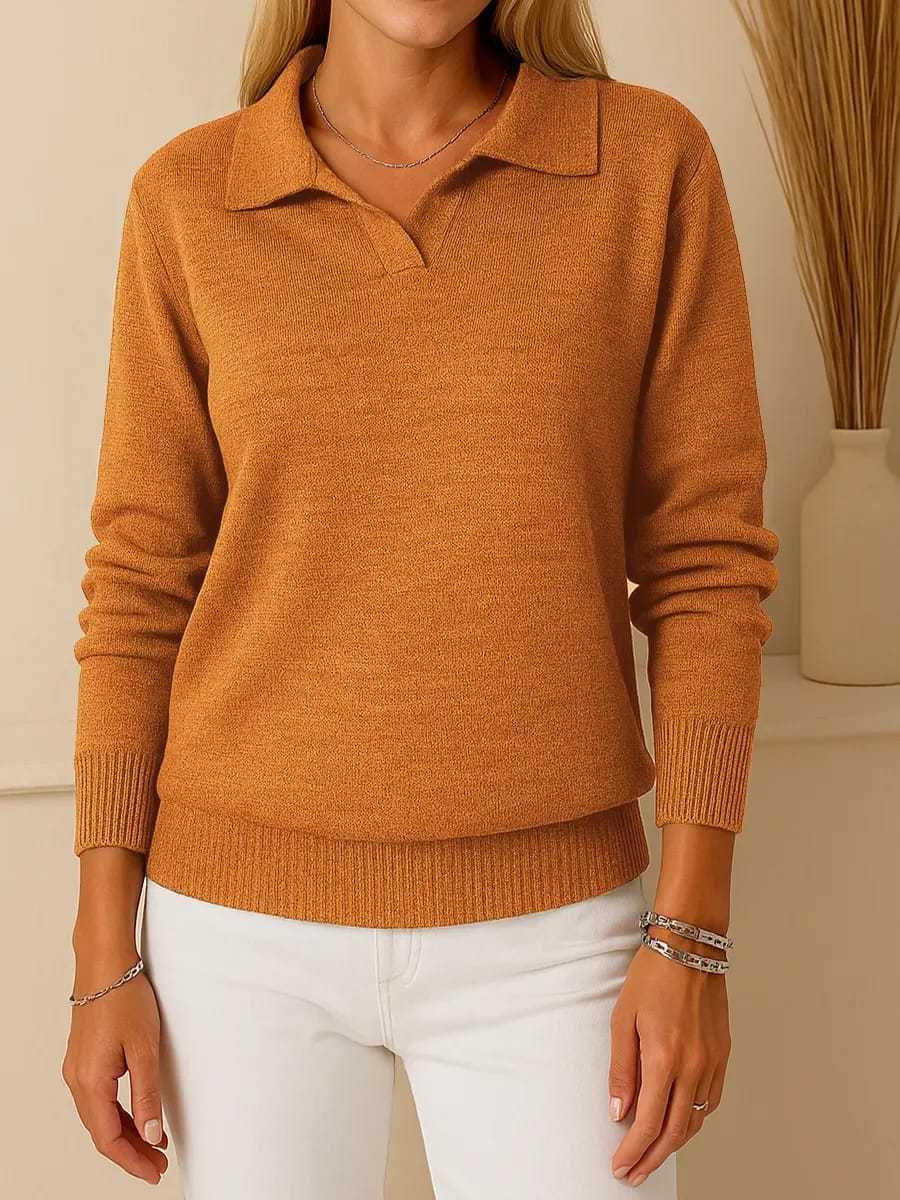 Kvinders høj kvalitet polo-stil sweater Stilla