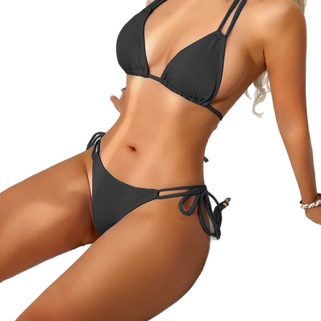 Dame Triangel-Bikini-Sæt med elastiske sidesnore og justerbare stropper Stilla