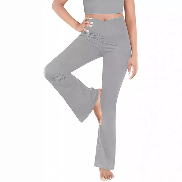 Dame afslappede Bootcut-leggings med høj talje og åndbart materiale Skovae