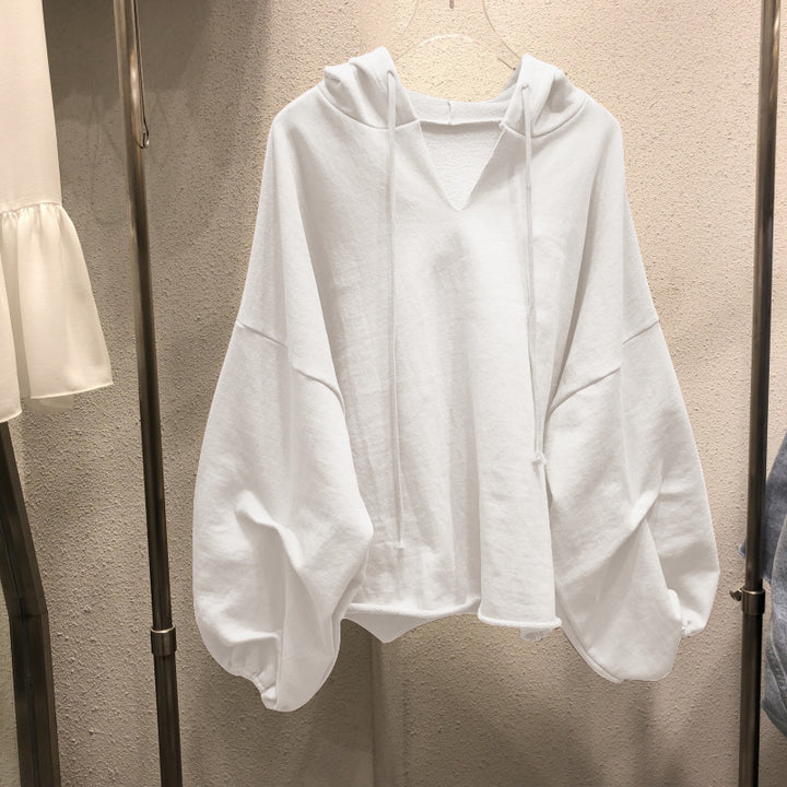 Dame Oversized V-Hals Hoodie Sweatshirt Stilla