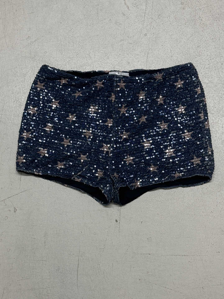Dame Mini skirt med funklende paljetter og legende prikdesign Skovae