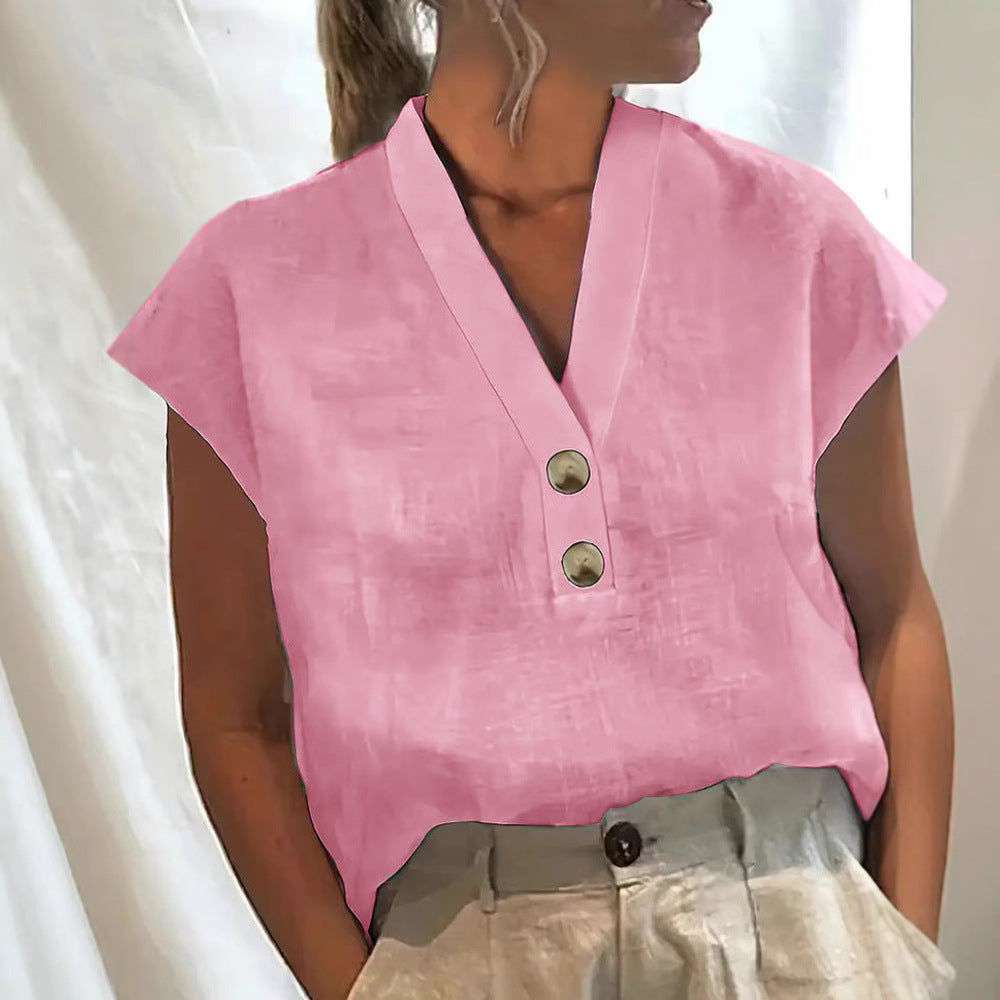 Dame Glitrende V-Pullover Bluse Skovae