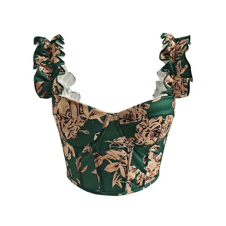 Dame Bustier i romantisk floral design med ruffled detaljer Stilla