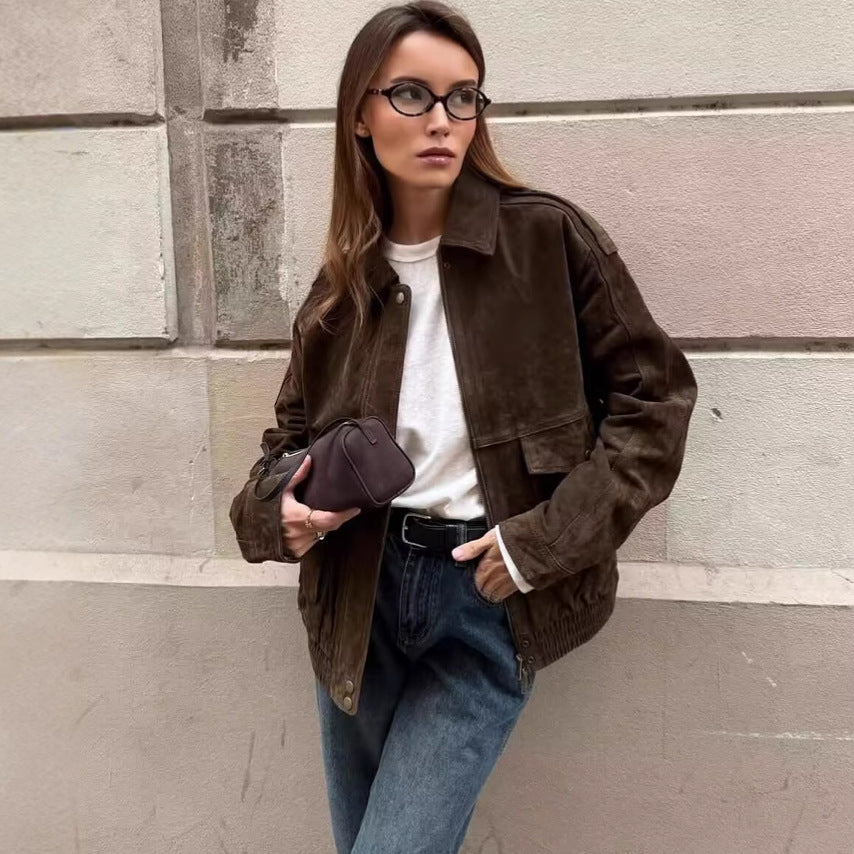 Femme Suede Oversized Jakke Stilla