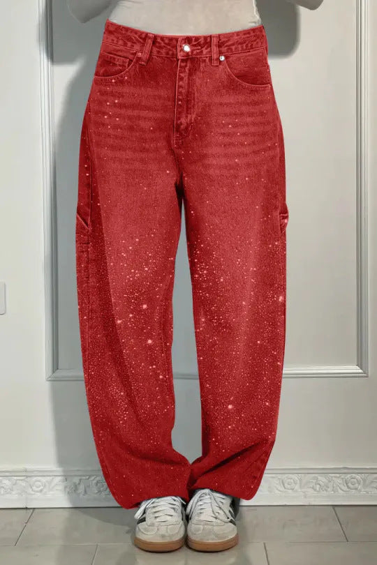 Kvinder Glitrende Baggy Jeans Stilla