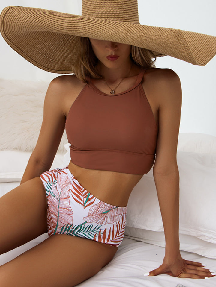 Damer Højtaljede Bikini-Sæt med stropløs Crop-Top Stilla