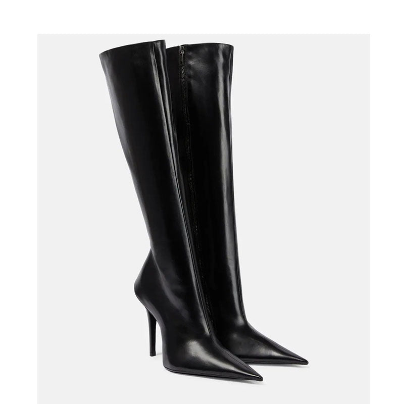 Femme Overknee-Stiletto-Støvler med lynlåsdetalje Stilla