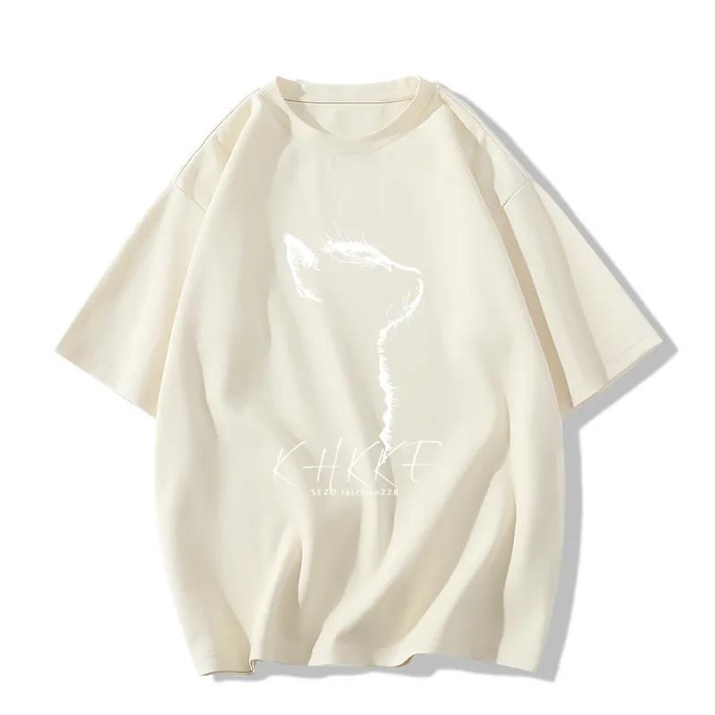 Dame T-shirt med kreativ kattemotiv og afslappet snit Stilla