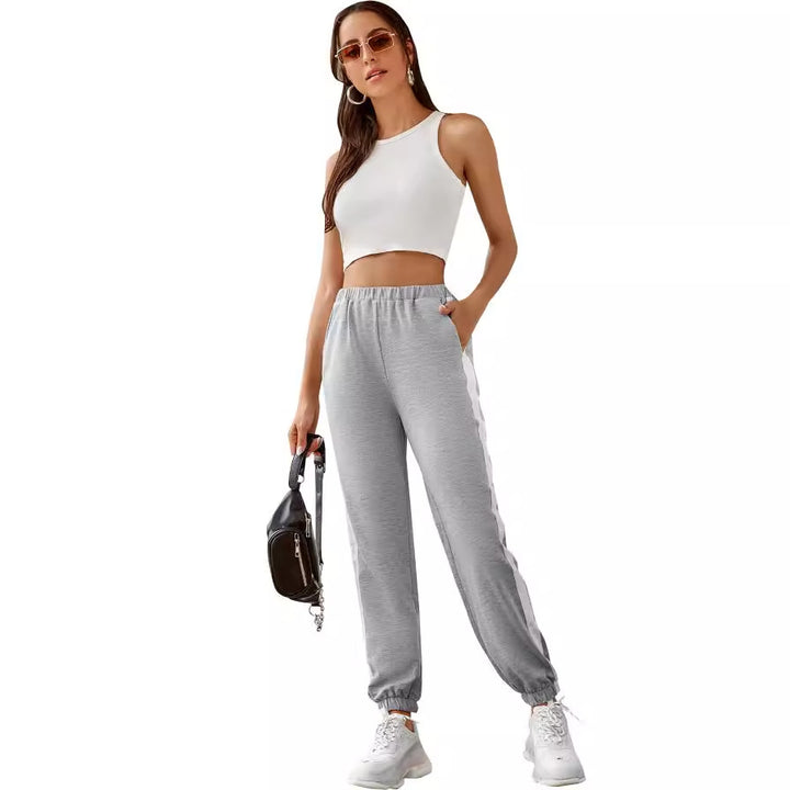 Damer komfortable joggingbukser med sidelister og elastisk talje Stilla