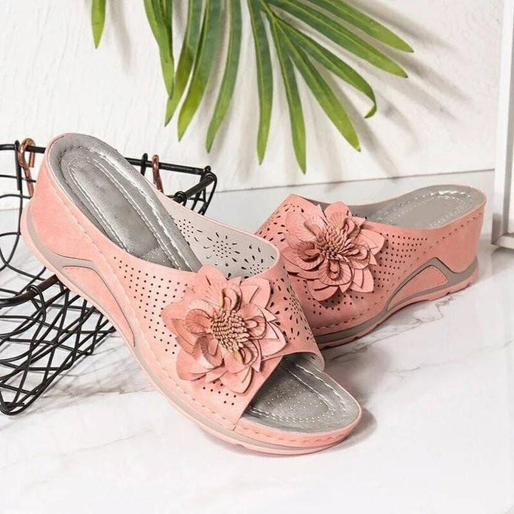 Dame Komfortable Blomsterdekorerede Clogs med ergonomisk Sål Stilla
