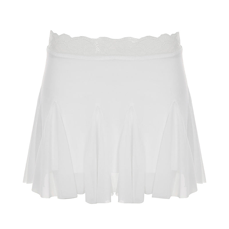 Dame nederdel med blomster ruffles og elastisk talje Skovae