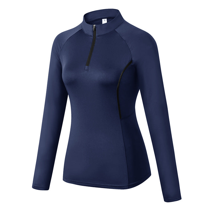 Dame Funktionslongsleeve med halvdelen lynlås og ergonomisk snit Stilla