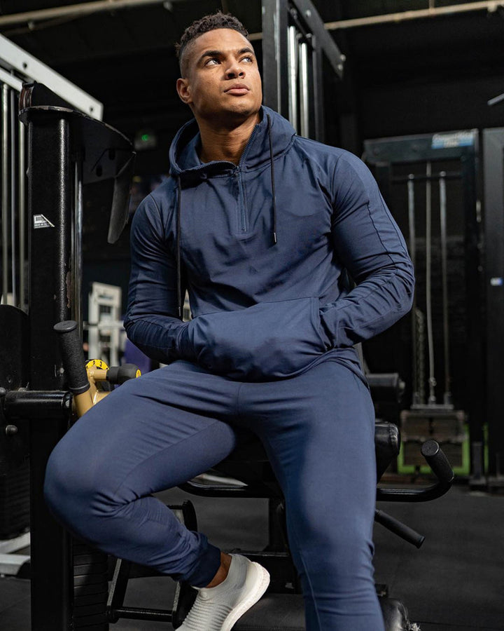Herrer Sporty Hættetrøje med Zip og Kængurutaske Stilla