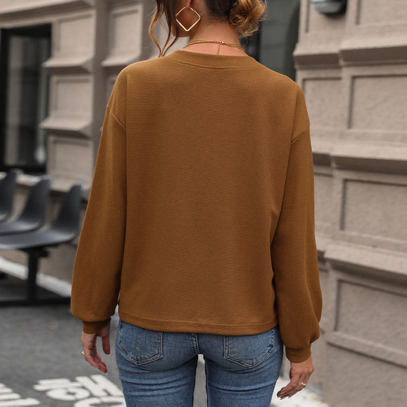 Dame Afslappet V-Udskærings Sweatshirt Stilla