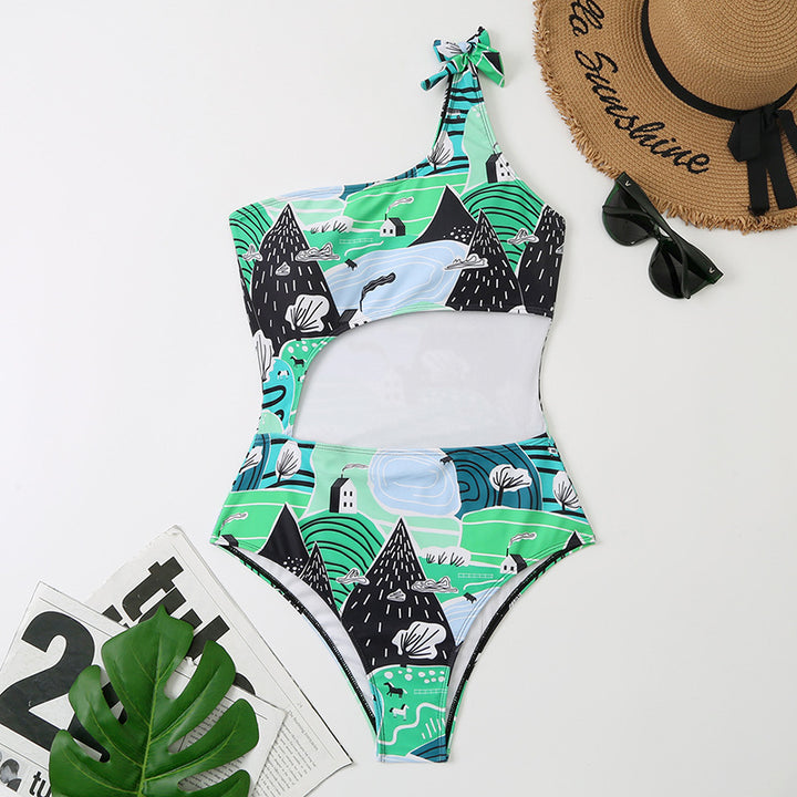 Damer En-skulder Cut-Out Monokini Badedragt Stilla