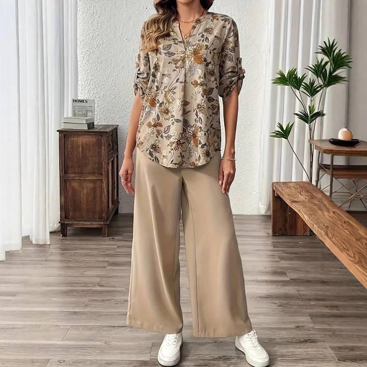 Damebluse med blomsterdesign og afslappet pasform Stilla
