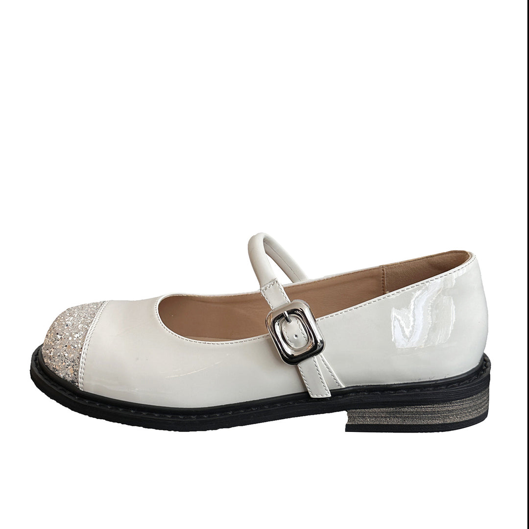 Femme Glitter-Accent Mary Jane Flats Stilla