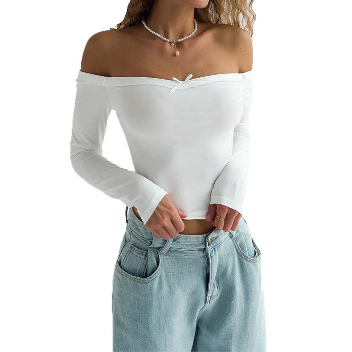 Damer Off-Shoulder Langærmet Top med Elegante Sløjfedetaljer Stilla