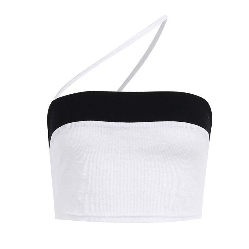 Dame Rib-En-Skulder-Crop-Top Stilla