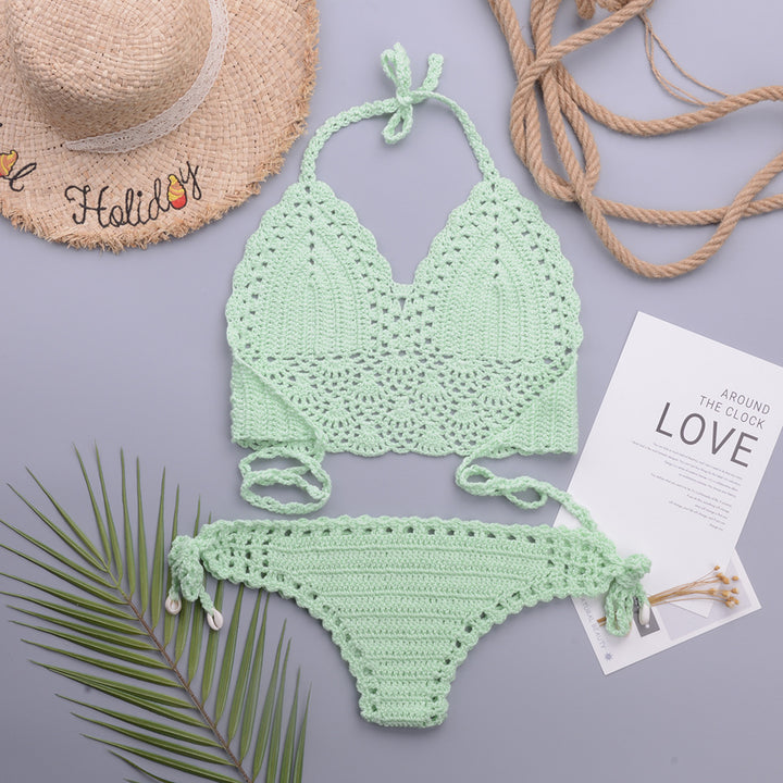 Damehækle-bikini med justerbare stropper og romantiske detaljer Stilla
