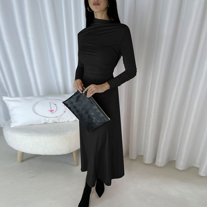 Dame Elegant Langærmet Maxi-Kjole med maskeret overdel Stilla