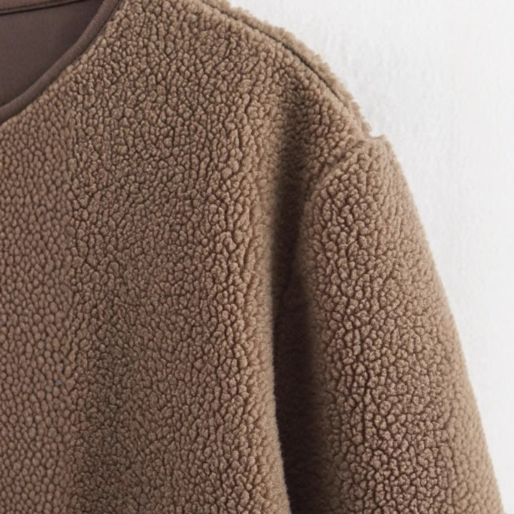 Femme Cozy Fleece Knap-Jakke Stilla