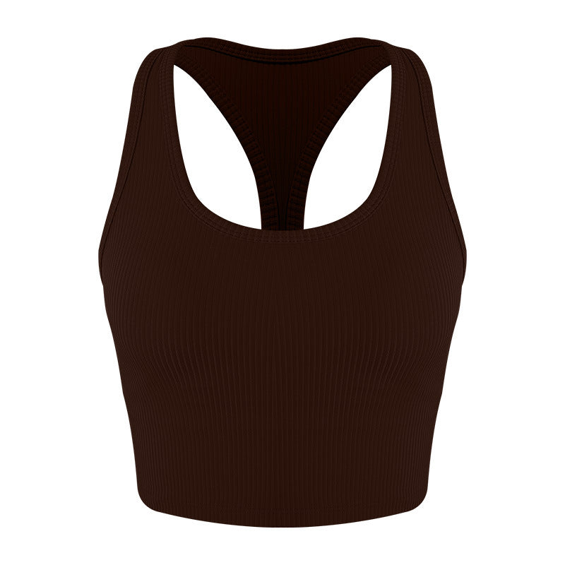 Dame Sports Racerback Crop Top med fugtregulerende materiale og elastisk pasform Stilla
