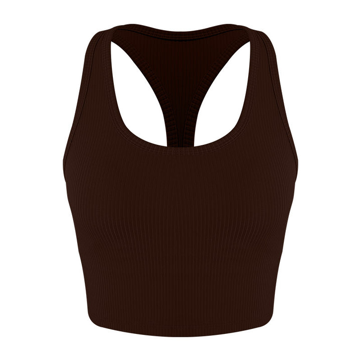 Dame Sports Racerback Crop Top med fugtregulerende materiale og elastisk pasform Stilla