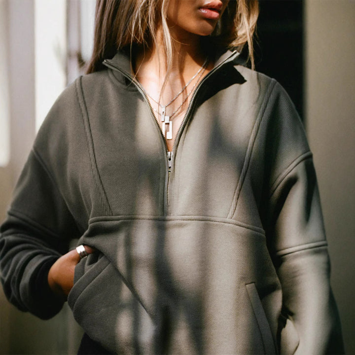 Dame oversized sweatshirt med høj krave Stilla