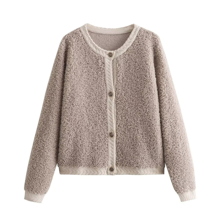 Femme Plush Fleece Knap-Front Jakke Stilla
