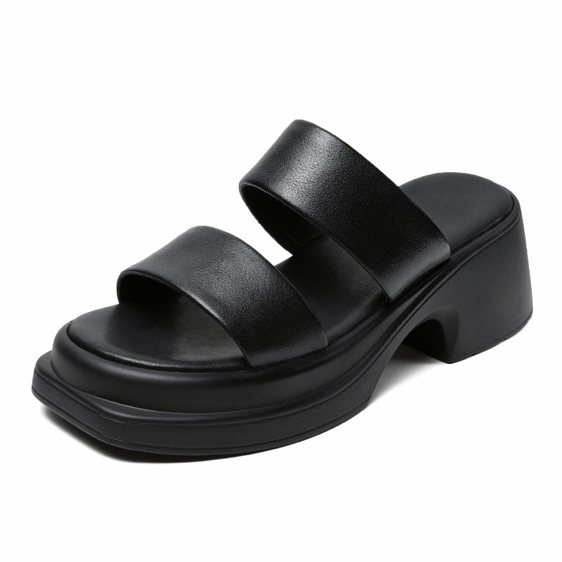 Dame Chic Blokhæl Slide Sandaler Stilla