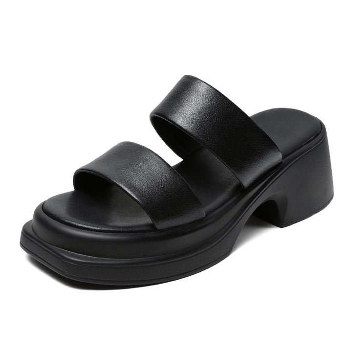 Dame Chic Blokhæl Slide Sandaler Stilla