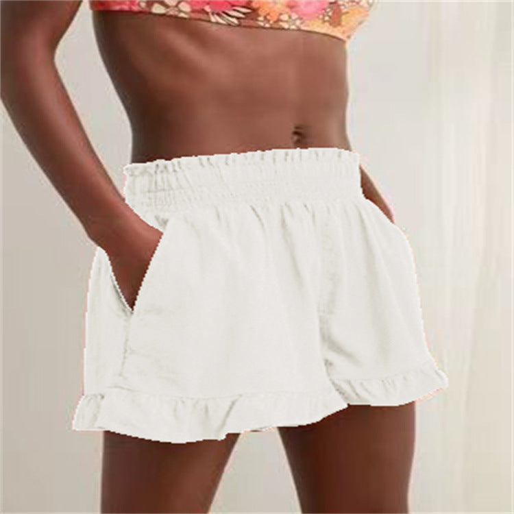 Kvinder Ruffle Hem Freizeitshorts Stilla